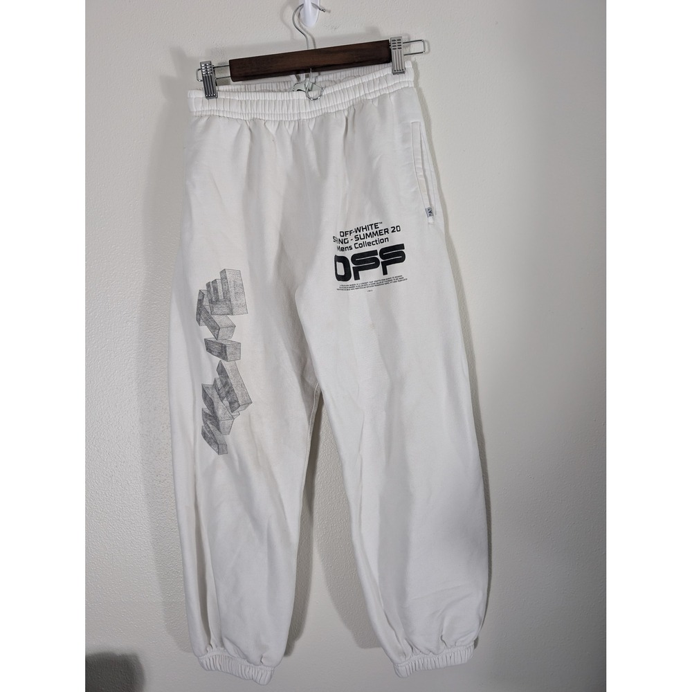 Off-White White Sweatpants with Black Graphic